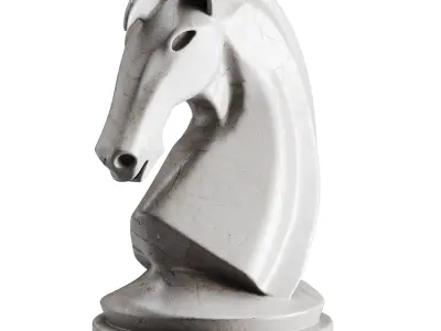 Horse statue Low-poly 3D model 10