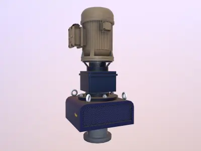 Motor and Pump Low-poly 3D model