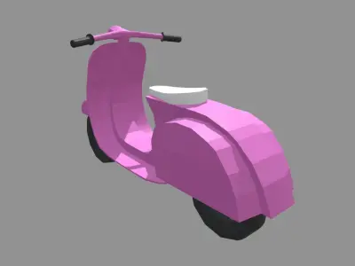 Low Poly Motorbike 02 Low-poly 3D model