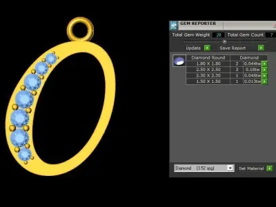 Alphabet V1 Font Style Pendant O 3D print model