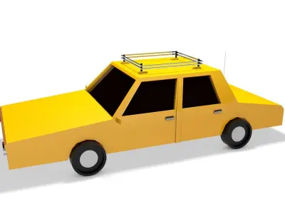 Low Poly Taxi Car 3d Model Free low-poly 3D model