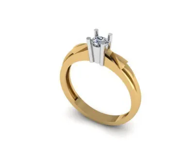 solitair ring for daimonds 3D print model