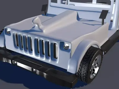 Wrangler Jeep 3d Low-Poly Model  Low-poly 3D model