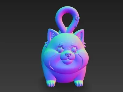 Cute Red Panda Keychain 3D Printable Stylized Animal Figure 3D print model