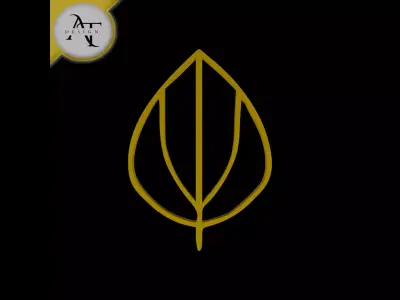 Simple Leaf Symbol - 2D Art Free 3D print model buy