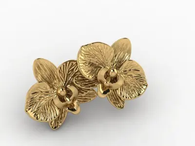 EARRING ORCHID VERSION 2  3D print model