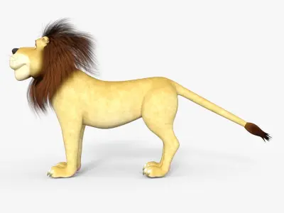 Cartoon Lion Rigged 3D model