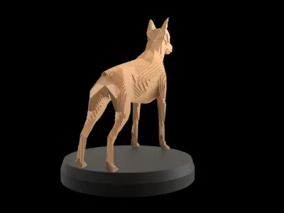 Parametric Doberman Pinscher Low-poly 3D model