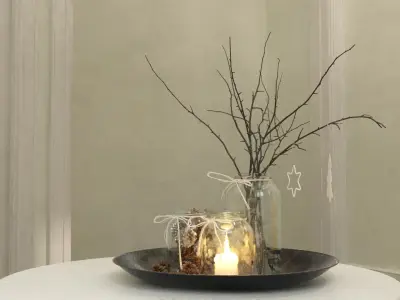 Living Room Set - Armchair - Lamp - Coffee Table 3D model