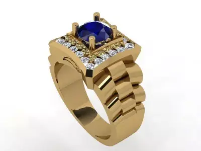 A Showcase of Luxury Men Rings Inspired by Watches 3D print model buy