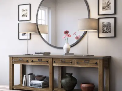 ZINC-TOP MERCANTILE CONSOLE 3D model