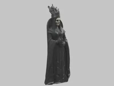 Evil Medieval Queen Figure Low-poly 3D model