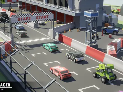 Simple Racer - Cartoon Assets Low-poly 3D model