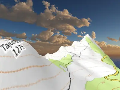 El Hierro Canary Island topo map 3D print  and  3D model