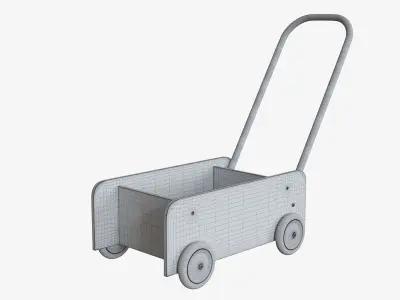 Wooden Walker Toy Car Low-poly 3D model
