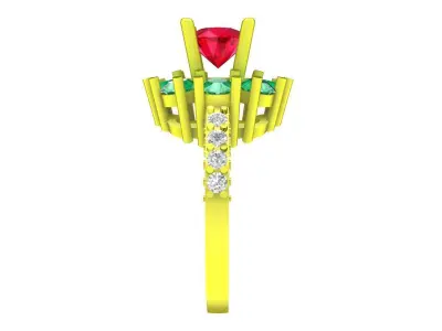 A6690 Luxury Diamond Women Flower Ring 3D Model 3D print model