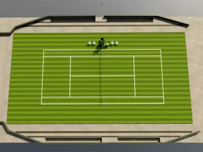 Tennis Court Low-poly 3D model