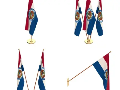 Missouri Flag Pack 3D model