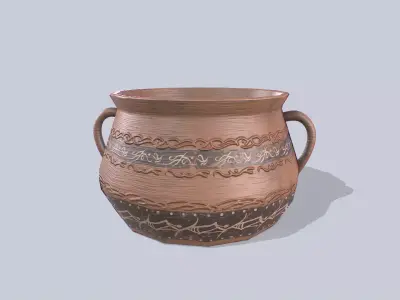 Clay pot Low-poly 3D model