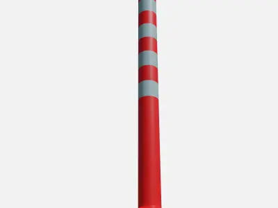 Road pole 100 cm Low-poly 3D model