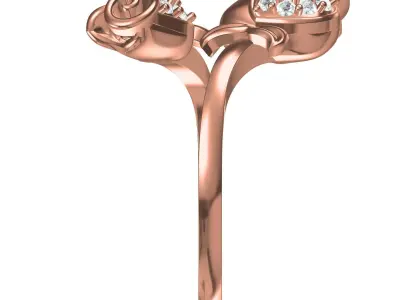 rose engagement ring 3D print model