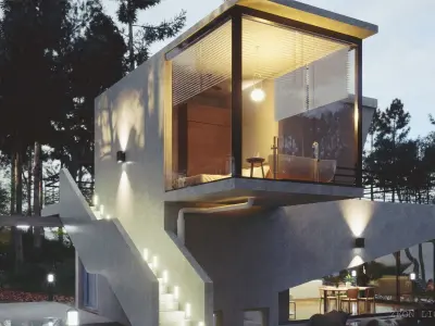 Native Revit Forest House 3D model