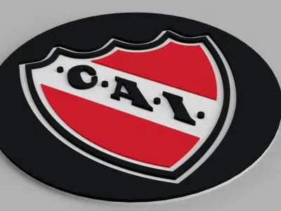 Club Atletico Independiente logo Club Shield Football Coaster Free 3D print model