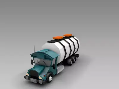 low poly turck tank Low-poly 3D model
