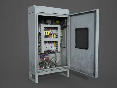 Industrial Electrical Control Panel Low-poly 3D model