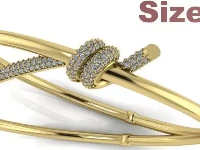 Knot Bracelet With Diamonds - Size 15 3D print model