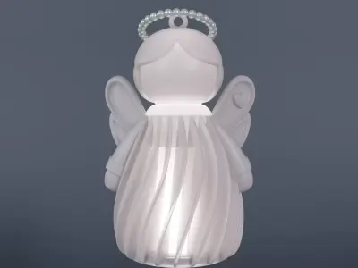 Angel Christmas tree decoration glowing 3D print model