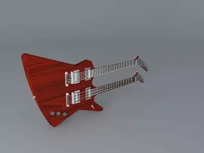 Gibson Explorer double neck guitar Free 3D model