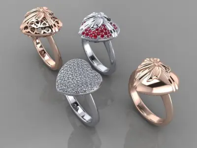 JEWELRY HEART RING       o4 3D print model