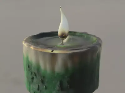 Mossy Ritual Candle 3D model