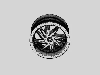 Shuriken wheel rim 3D model