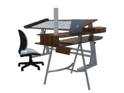  Architects Special Desk  Modern Minimal Design 3D Model Low-poly 3D model