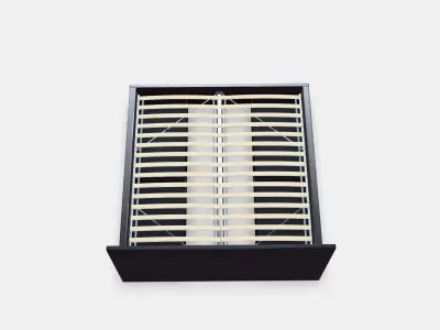 MALM Bed frame high w 4 storage boxes 19 Low-poly 3D model