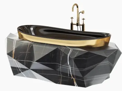 DIAMOND FAUX MARBLE BATHTUB 3D model