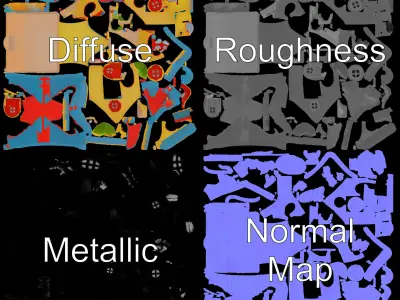 Cartoon Cottage Model Pack with Vibrant Colors Low-poly 3D model