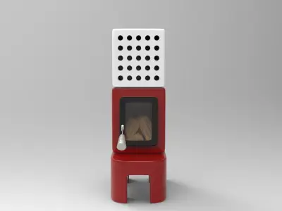 Cubic Stove Low-poly 3D model