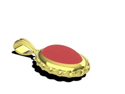 Twisted Bezel Pendant 3D Model  3D print model