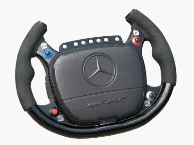 Mercedes Race Steer Wheel Generic PBR Low-poly 3D model