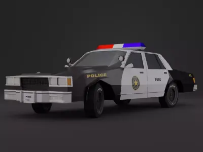 Police Car 1983 NY Lowpoly 3D Model 3D model