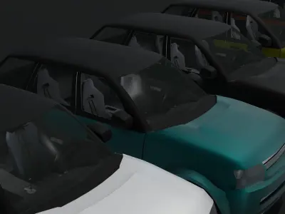 Generic SUV Car With Interior Lowpoly 3D Model Low-poly 3D model