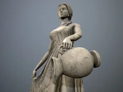 Statue - Water Lady Low-poly 3D model