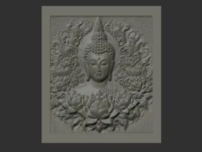 Buddha wall decor 2  3D print model
