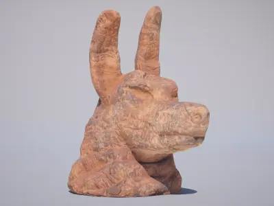 God Statue Anubis Head  Low-poly 3D model