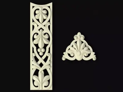 Central decor ornament for furniture 3D model 598