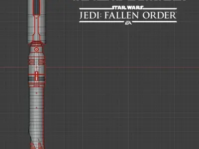 Cal Kestis Lightsaber Low Polys Free low-poly 3D model