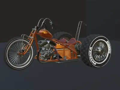 Trike Custom Motorcycle 3D model